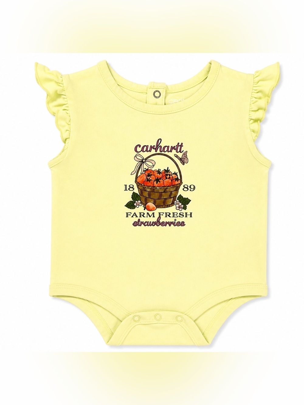 Carhartt Yellow Baby Strawberry Graphic Bodysuit 3 months - Picture 1 of 2
